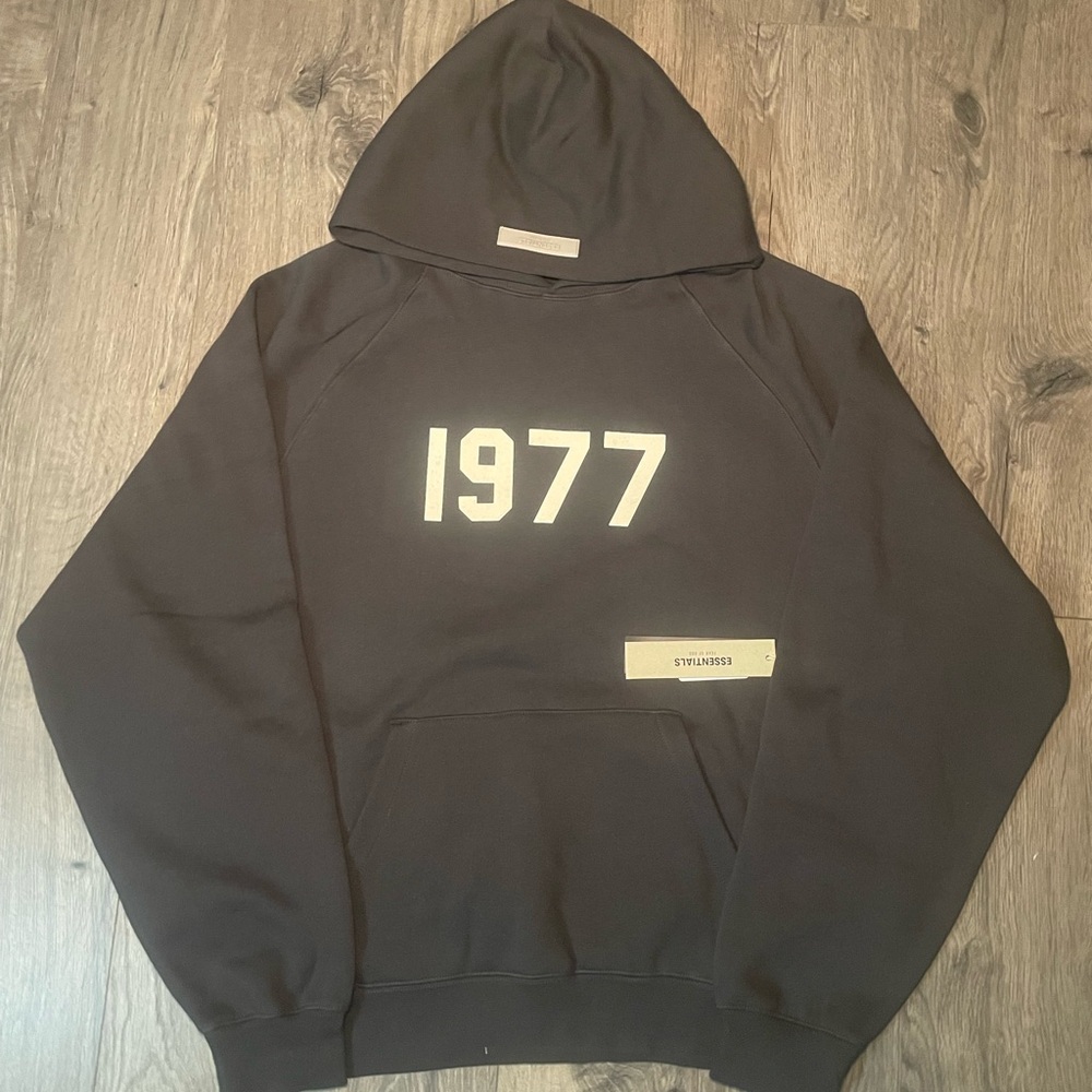 1977 Fear of God Essentials Iron Balck Hoodie Authentic Size M